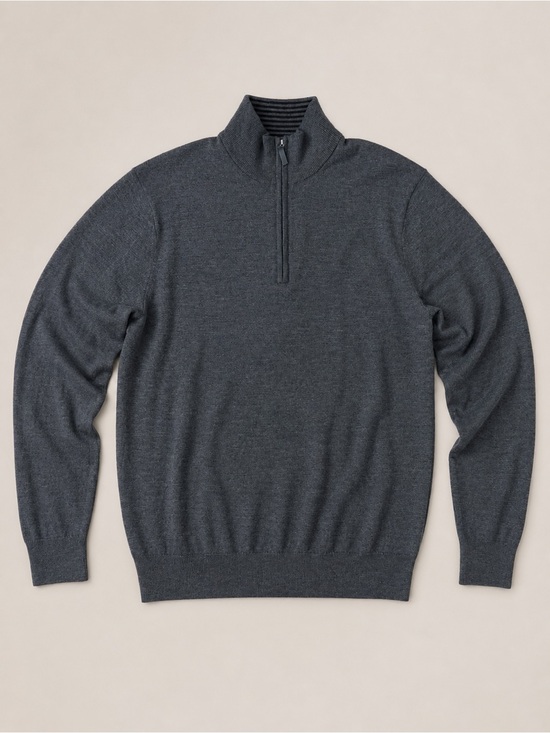 UNTUCKit Other - UNTUCKit Sweater Mens Medium Gray Belguardo Merino Wool 1/4 Zip Smart Casual